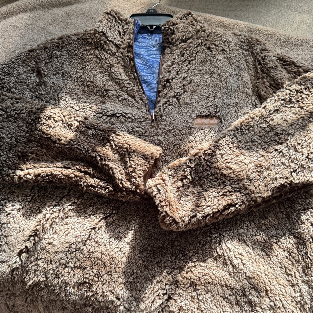 Men's Cozy Brown Zip-Up Sweater
